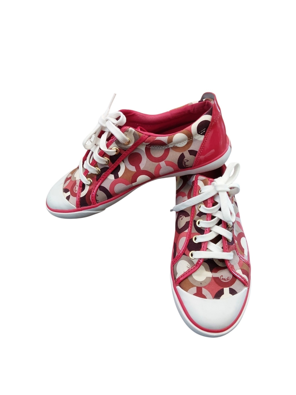 Coach Pink Logo-Print Low Top Sneakers